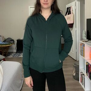 Forest green zip-up hoodie